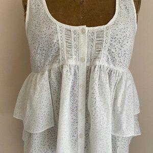 Free People White Tank Top Size M